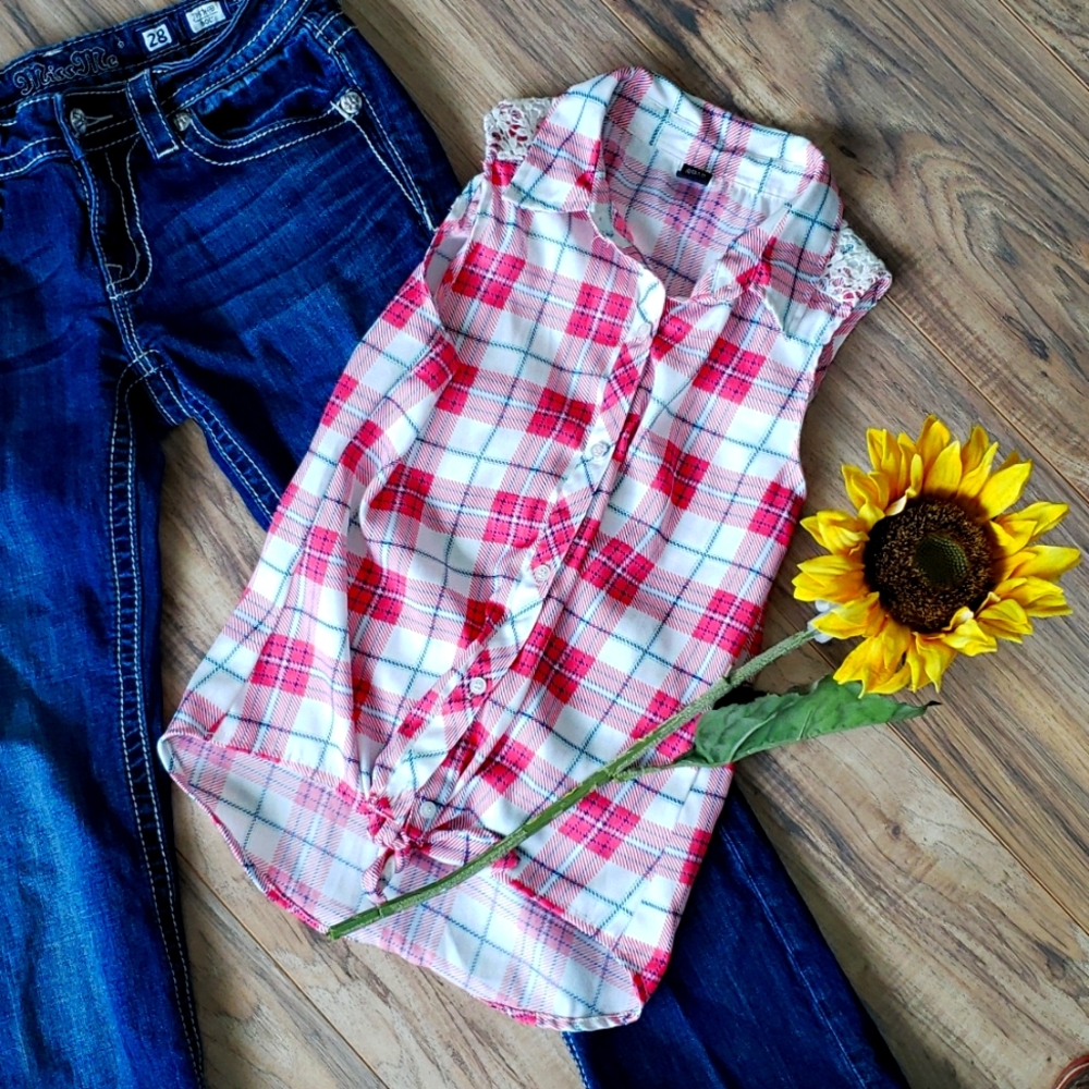 Plaid tank top size L